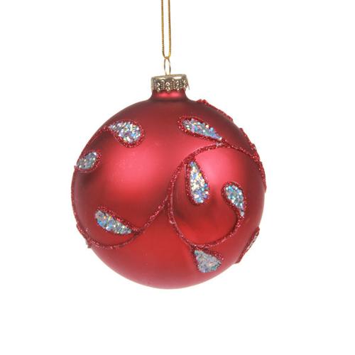 厂家销售手工彩绘叶子圣诞玻璃球/圣诞节玻璃装饰挂件
